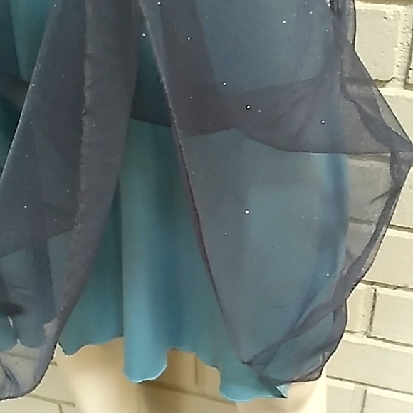 Speechless Formal Blue sheer Sparlke Dress. Size Medium - Picture 7 of 13